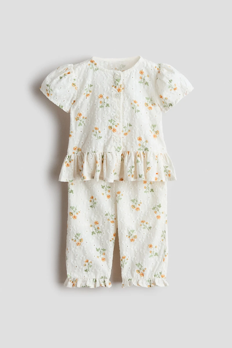 2-Piece Eyelet-Embroidered Set