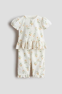 2-Piece Eyelet-Embroidered Set