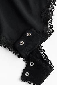 Seamless Lace-Trimmed Bodysuit