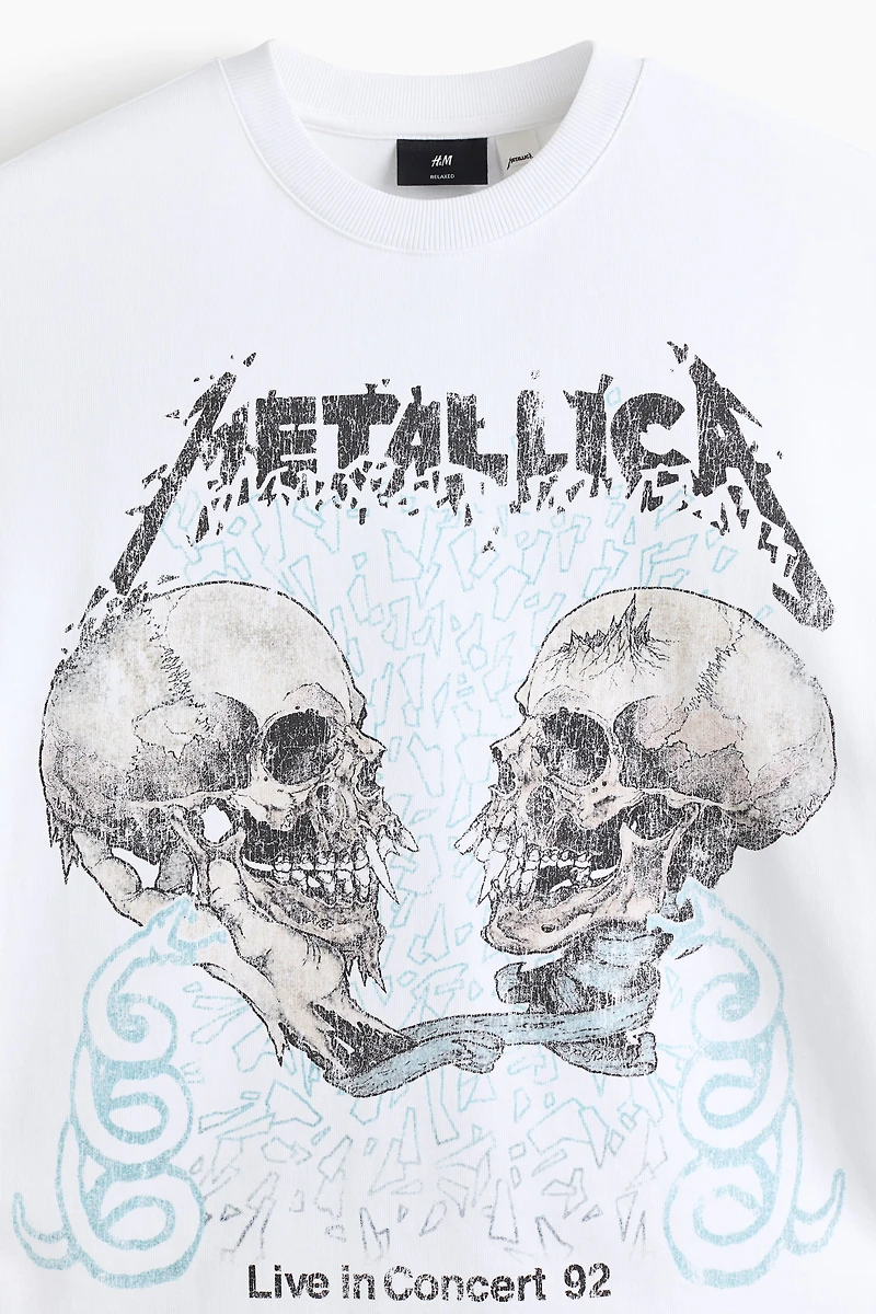 T-shirt à manches longues en coton imprimé