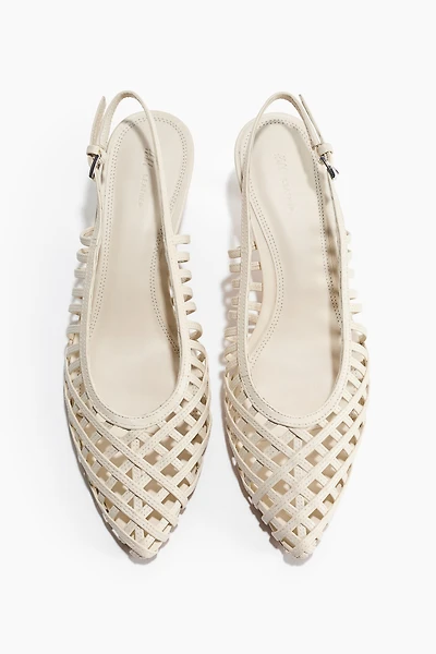 Escarpins en cuir avec talon bobine