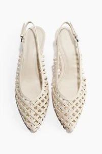 Escarpins en cuir avec talon bobine