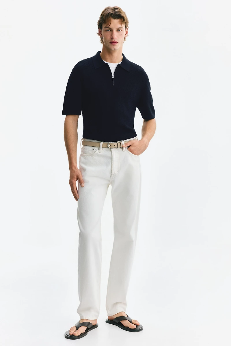 Slim-Fit Textured Polo Shirt
