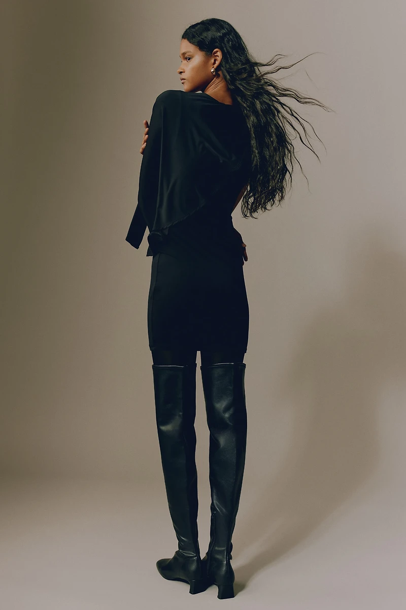 Cape-Detail Mini Dress