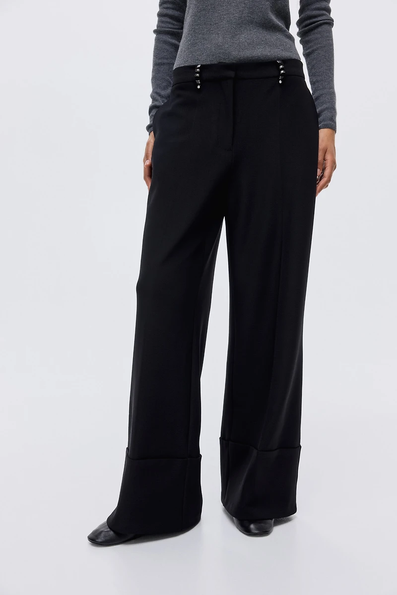 Rivet-Detail Dress Pants