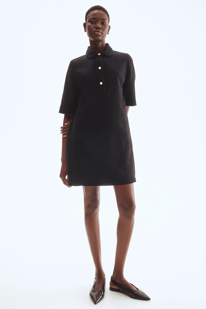 Bouclé Dress with Collar