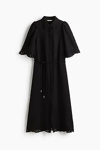 Shirt Dress with Eyelet Embroidery