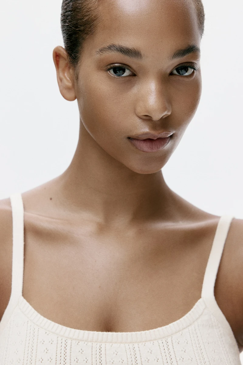 Pointelle-Knit Viscose-Blend Top