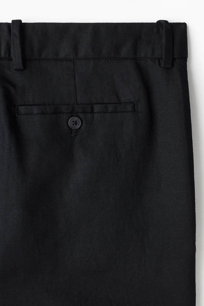 Relaxed-Fit Linen-Blend Pants