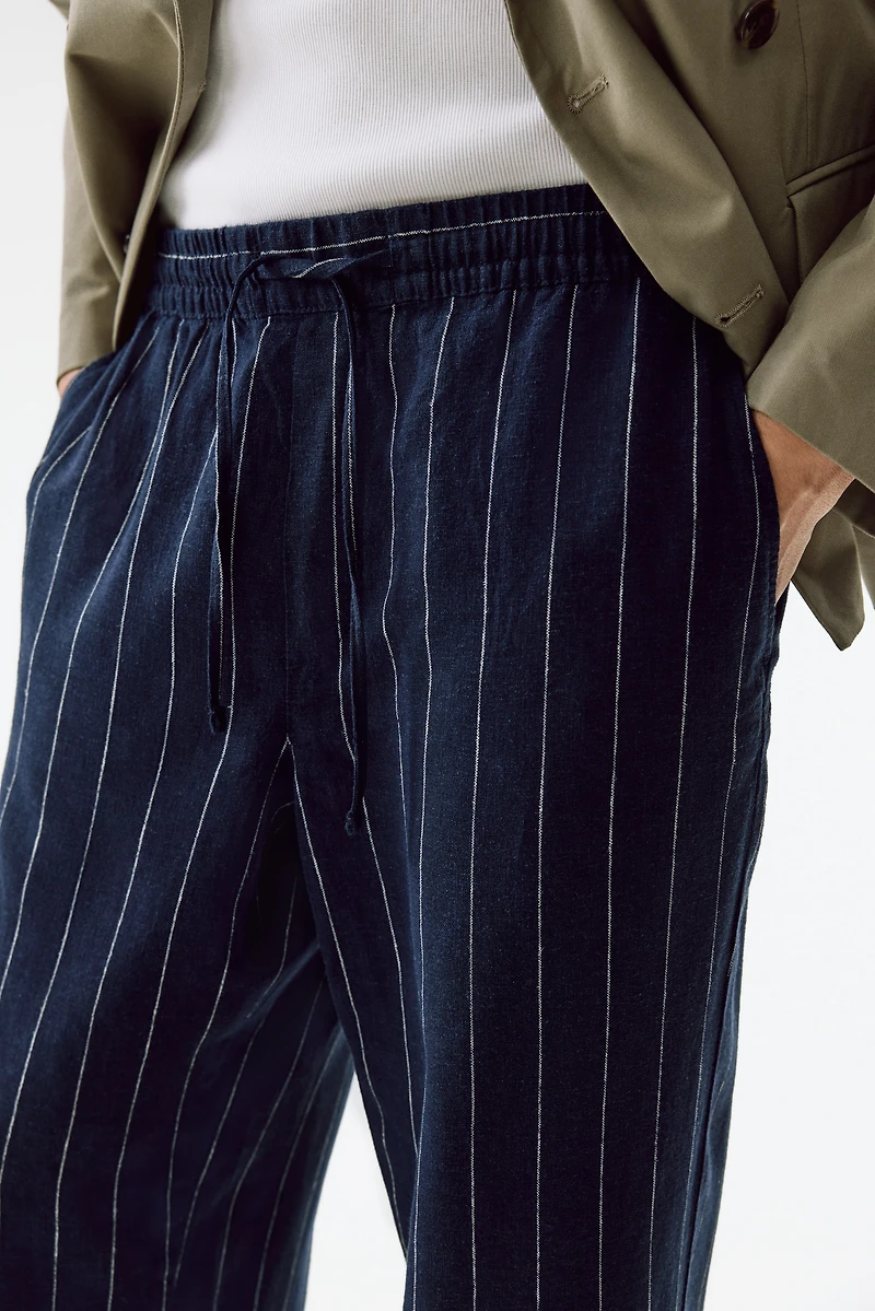 Relaxed-Fit Linen-Blend Pants