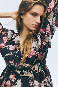 Linen-Blend Peplum Blouse