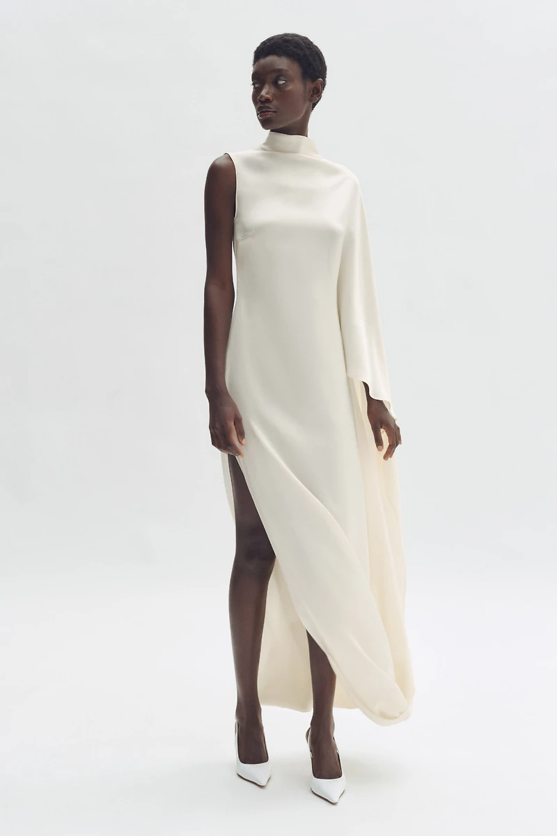 Satin Cape Dress