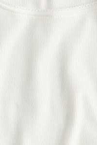 Picot-Trimmed Ribbed Top