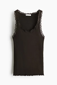 Lace-Trimmed Viscose-Blend Tank Top