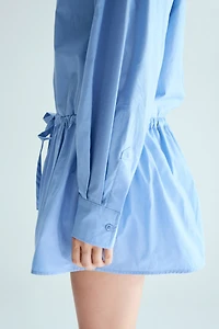Robe chemise en popeline avec cordon de serrage