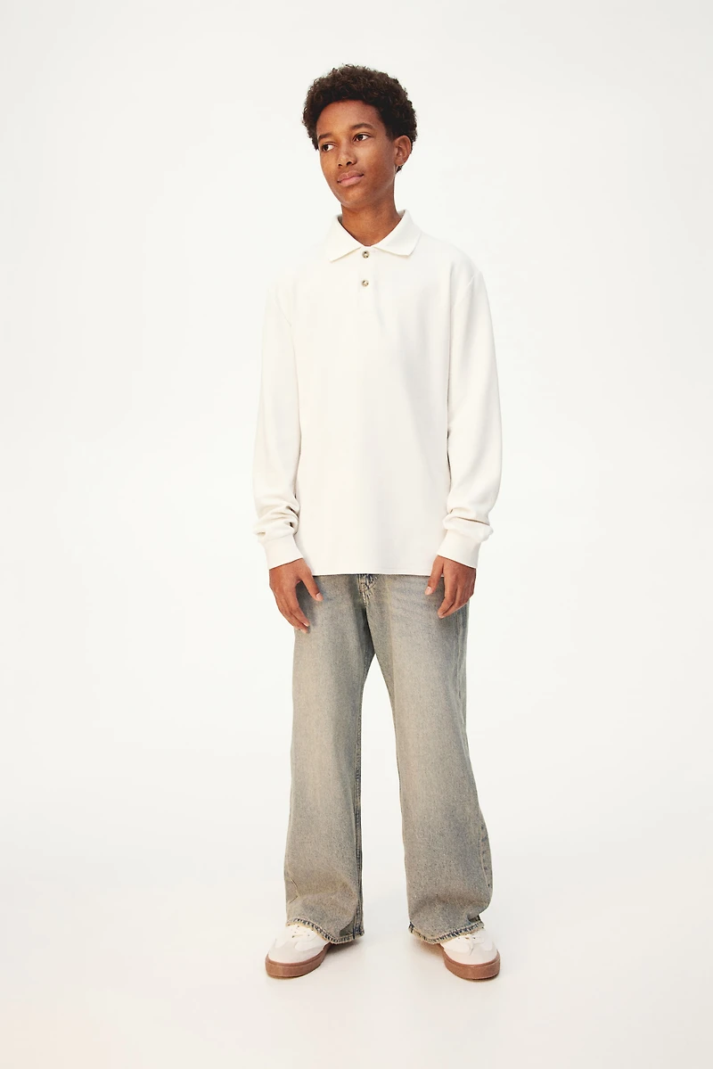 Waffled Polo Shirt