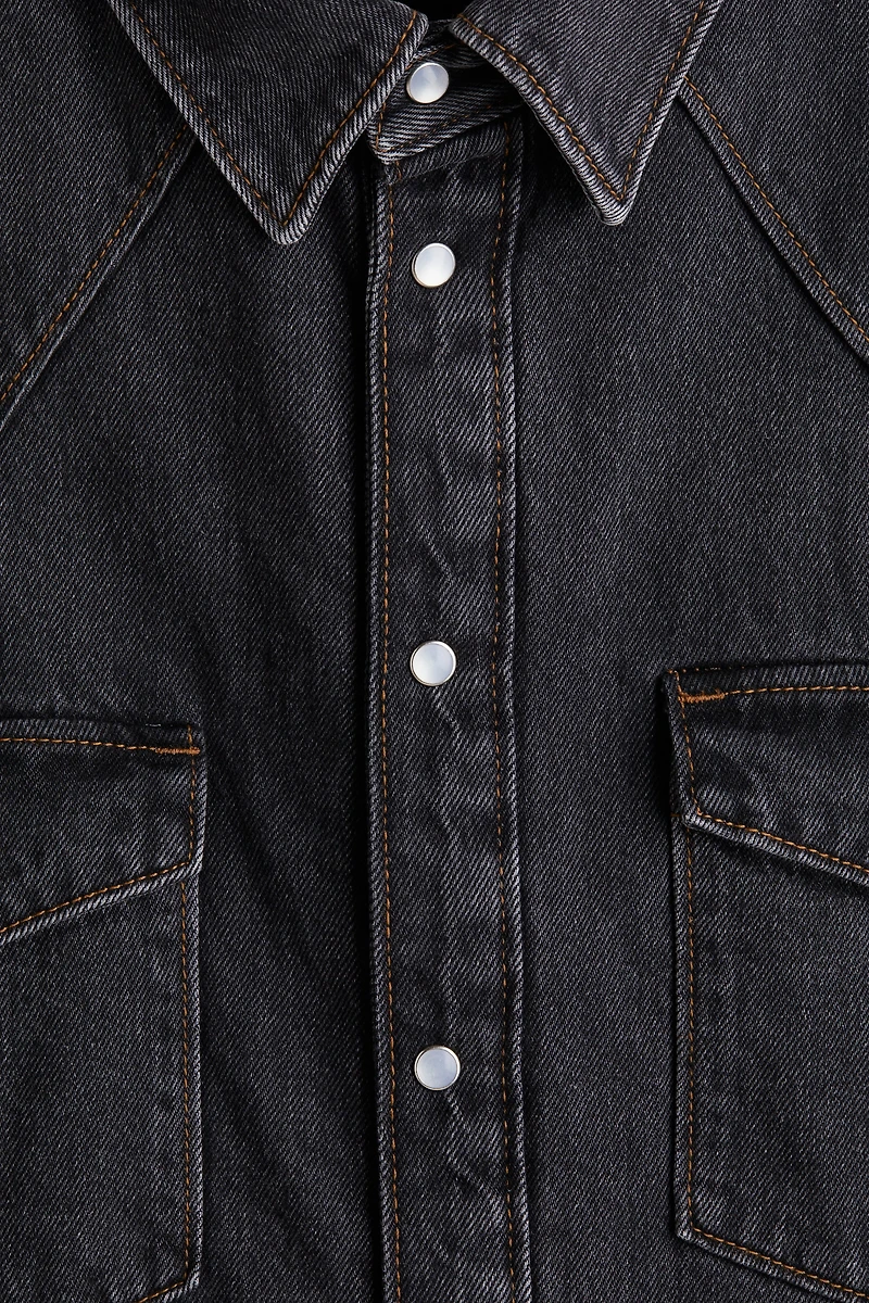 Oversized Padded Denim Shirt