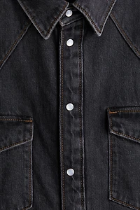 Oversized Padded Denim Shirt