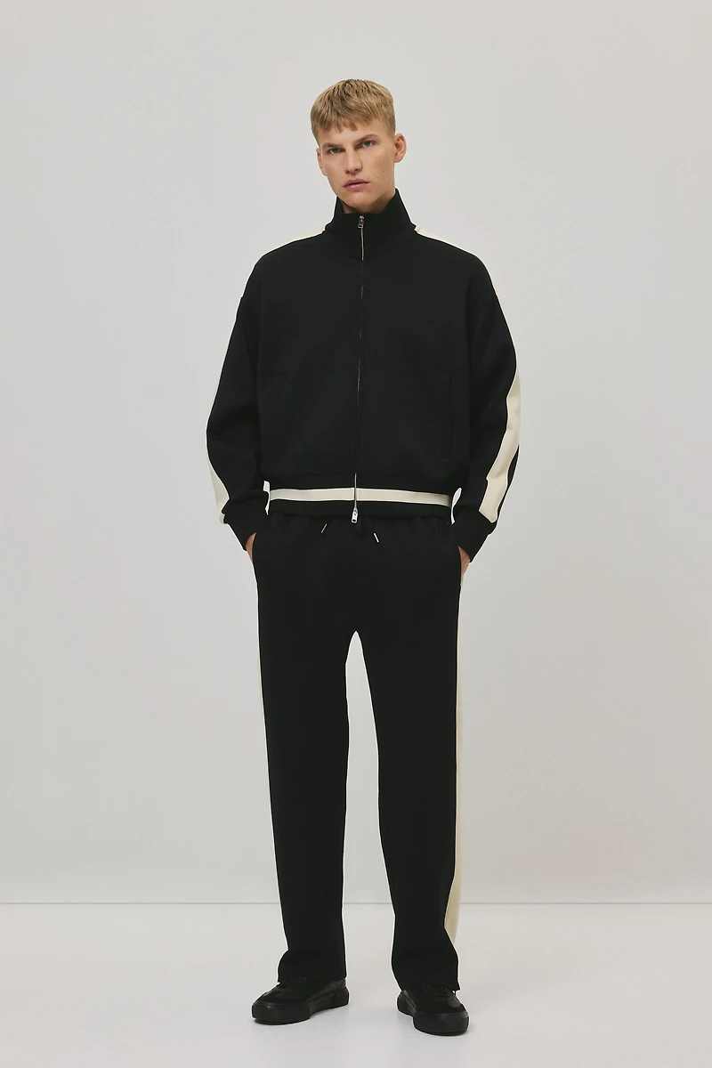Loose-Fit Track Jacket with Side Stripes