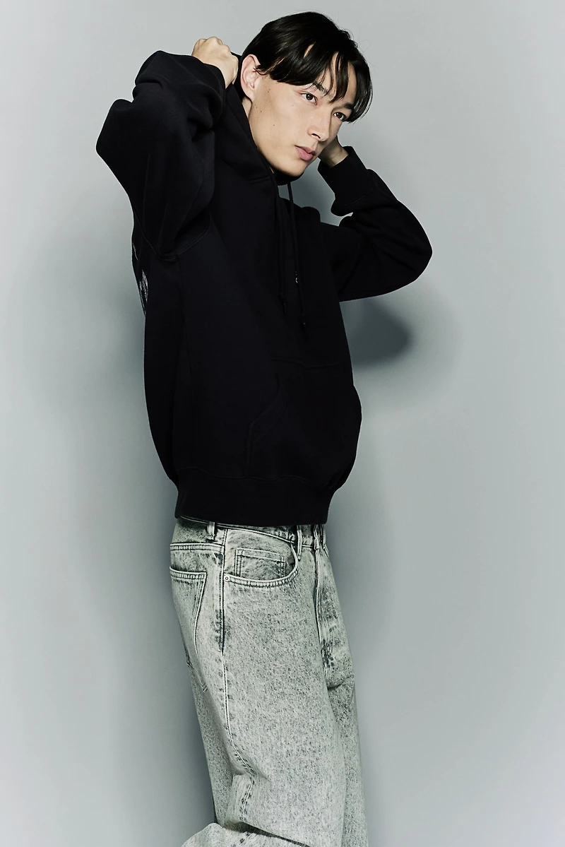 Loose Fit Printed Hoodie