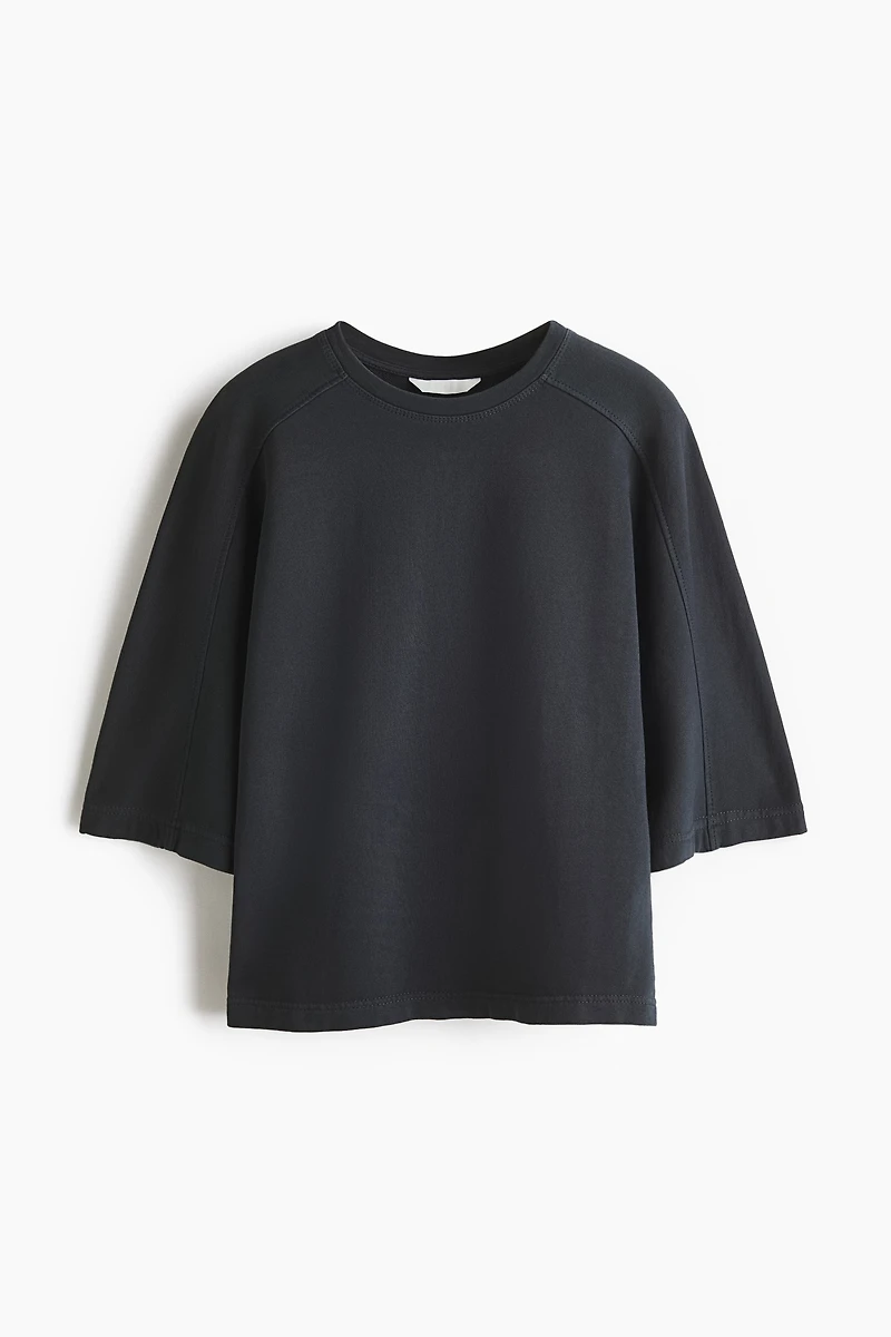 Short-Sleeved Cotton Sweatshirt