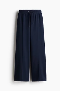 Wide-Leg Crease-Front Sweatpants