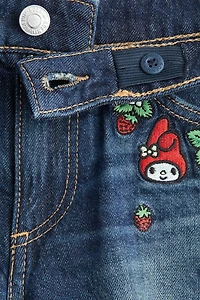 Embroidered-Detail Denim Shorts