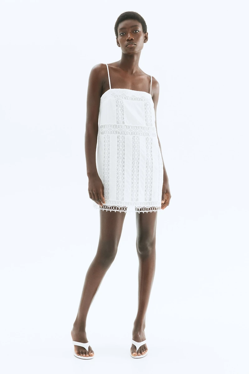 Lace-Inset Strappy Dress