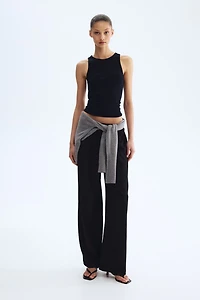 Wide-cut Pull-on Pants