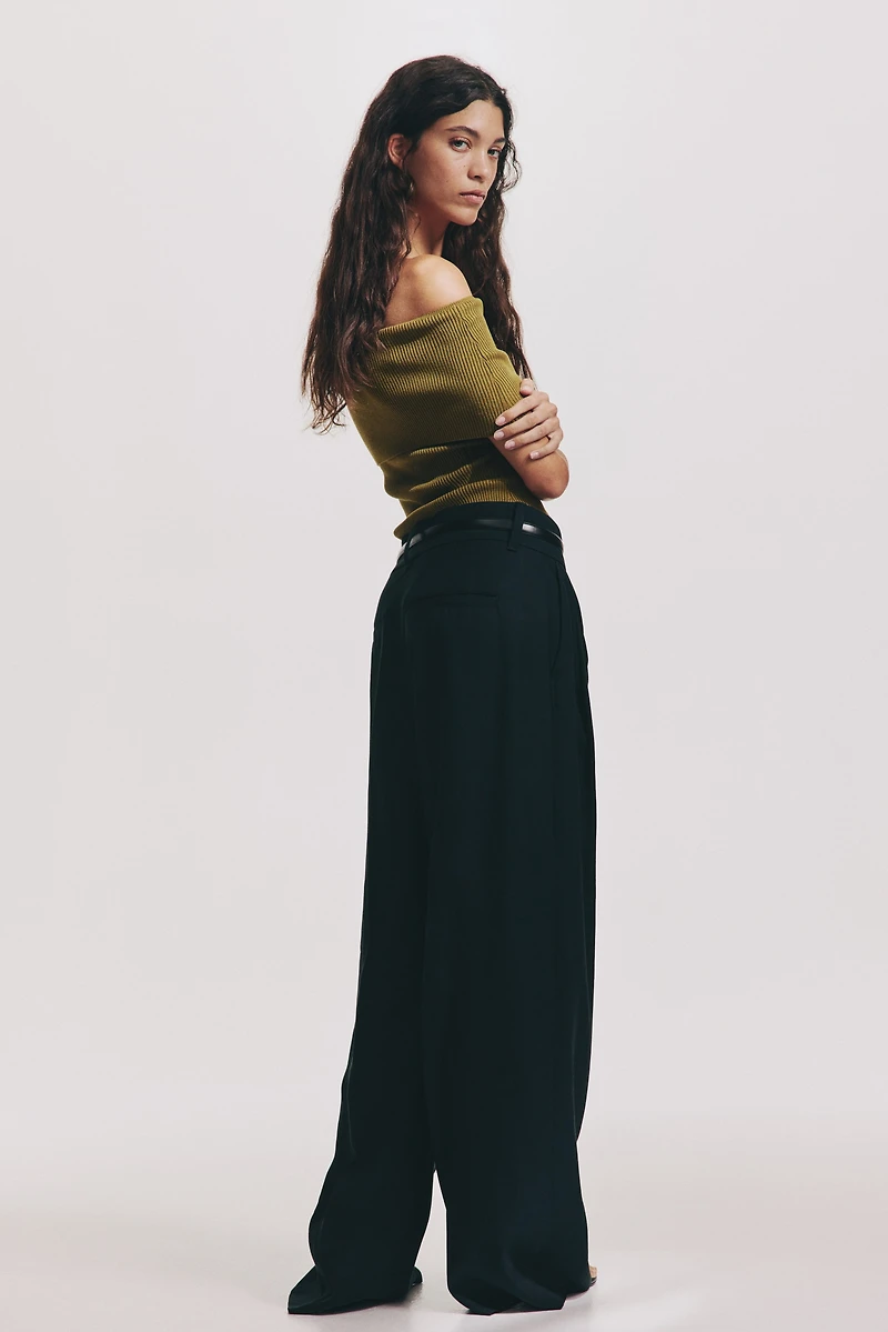 Rib-Knit Off-the-Shoulder Top