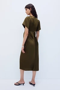 MAMA Lace-Trimmed Satin Dress