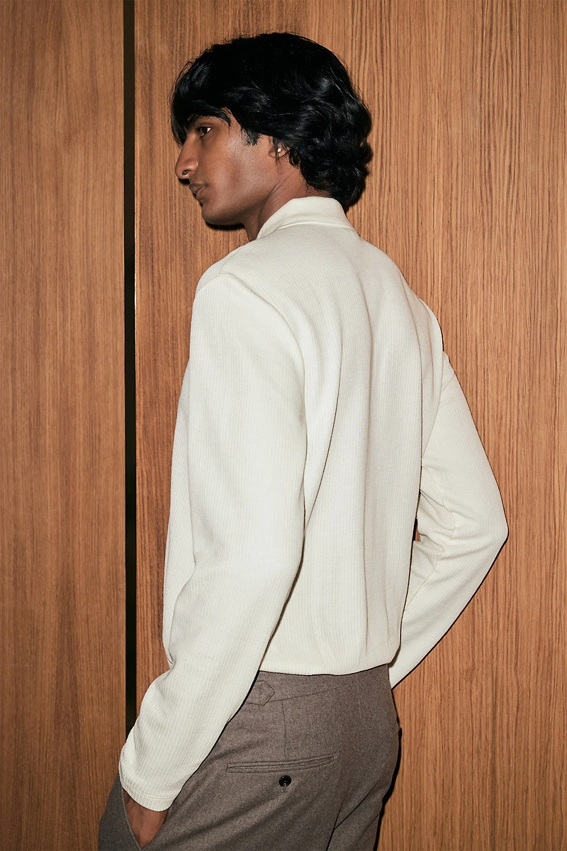 Regular Fit Ribbed Polo Shirt