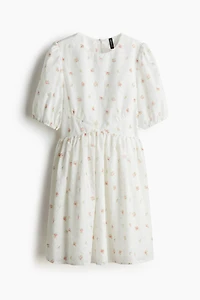 Embroidered Open-Back Dress
