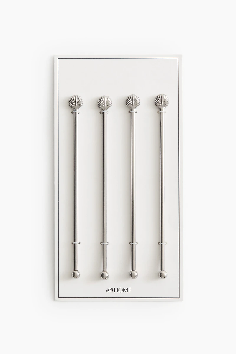 4-Pack Seashell Drink Stirrers