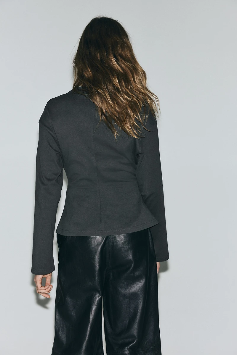 Gathered Cotton Jersey Top