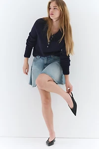 Minijupe évasée en denim