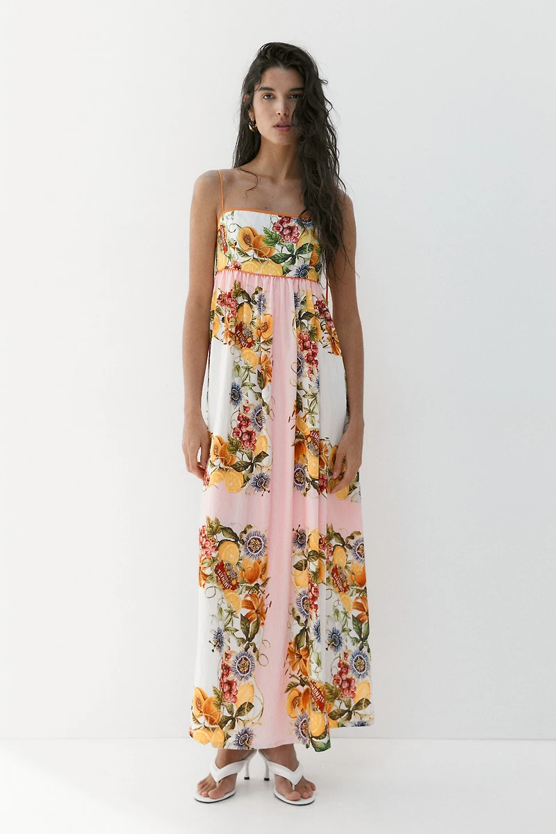 Dress with Tie Shoulder Straps