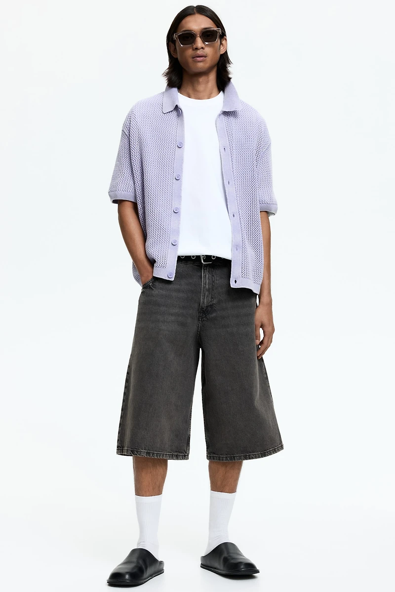 Relaxed-Fit Open-Knit Shirt