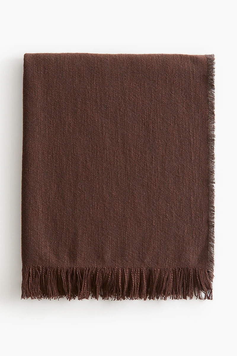 Fringed Slub-Weave Throw
