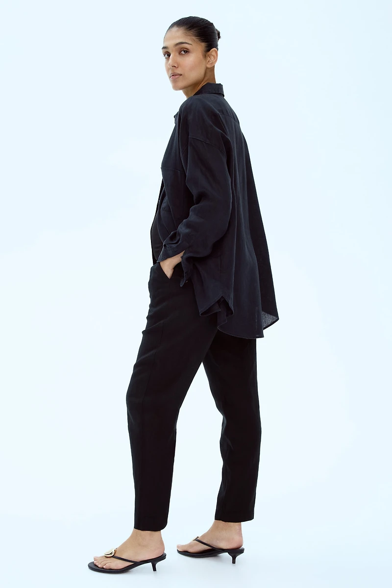 MAMA Linen-Blend Pants