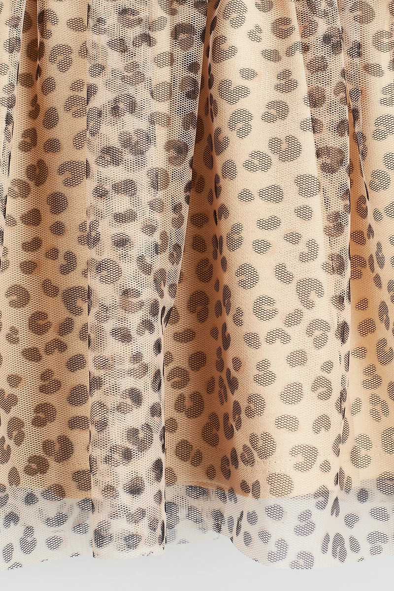 Robe en molleton imprimé avec jupe tulle