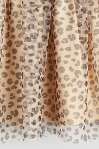 Robe en molleton imprimé avec jupe tulle