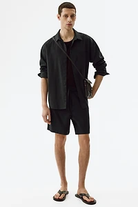 Relaxed-Fit Linen-Blend Shorts