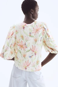 Blouse en lin mélangé