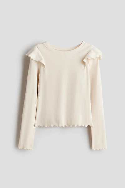 Ruffle-Trimmed Cotton Top
