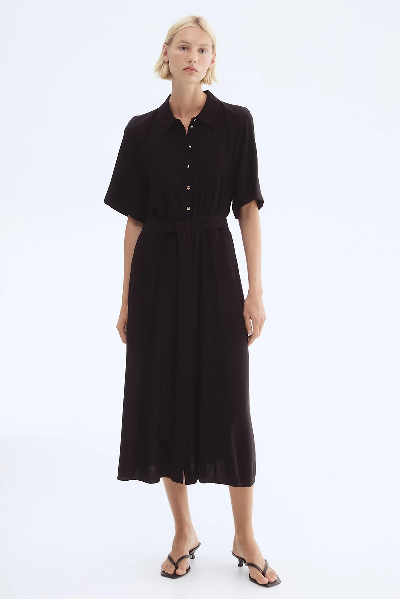 Tie-belt Shirt Dress