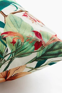 Housse de coussin en toile à motif