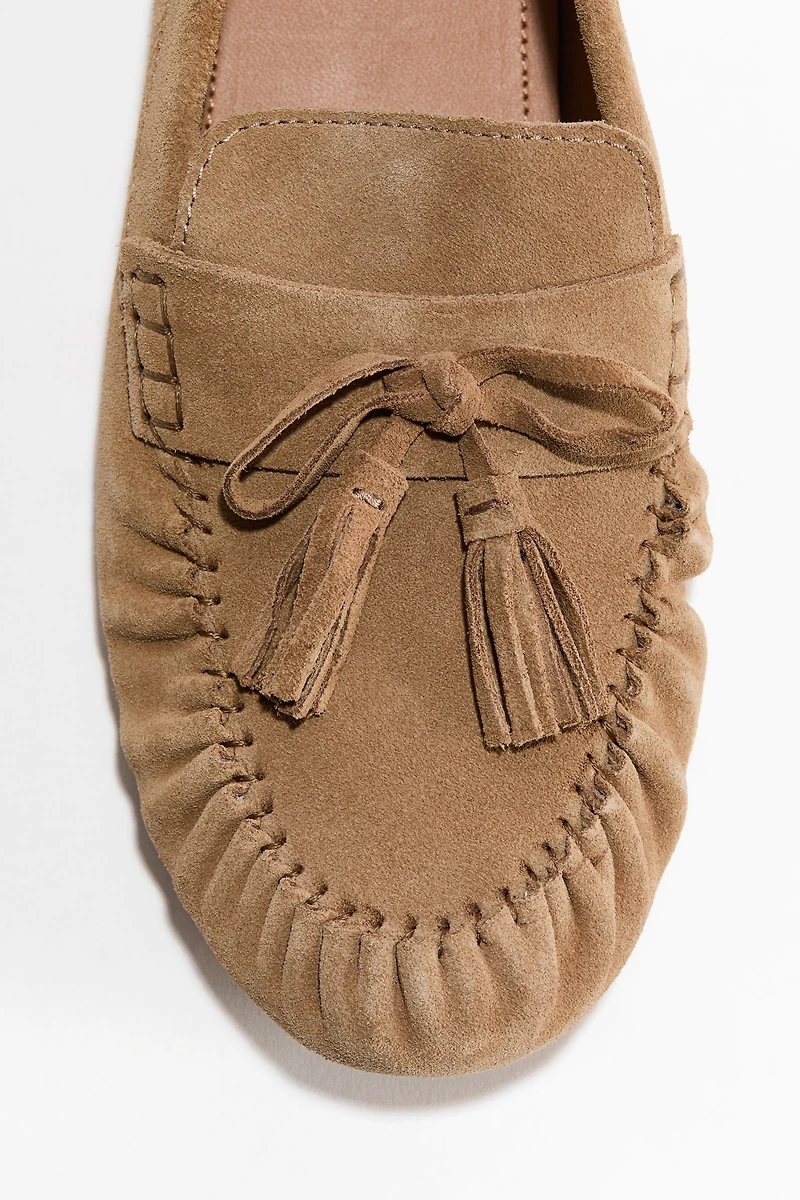 Mocassins en cuir velours