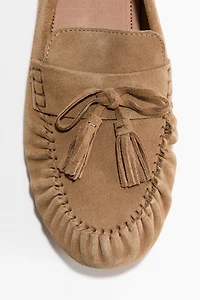 Mocassins en cuir velours
