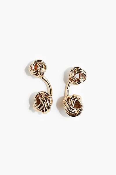 Knot-Detail Front-Back Earrings